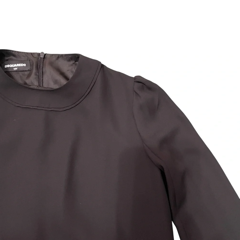 Dsquared2‎ Black Long Sleeves Pleated Bottom Shift Dress Size Girls 14 Years